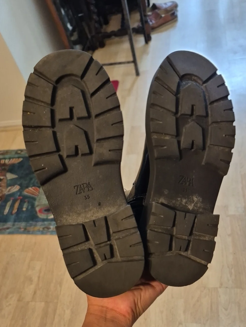 Zara Black Faux Leather Boots Kids